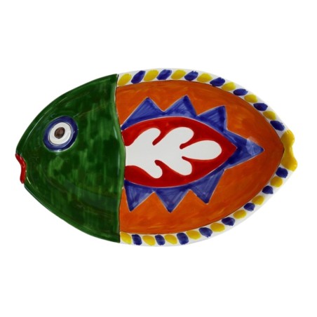 Fish deep plate PTPE1 De Simone Pottery