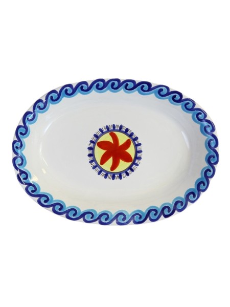 Oval plate Tramontana De Simone sicilian handmade pottery