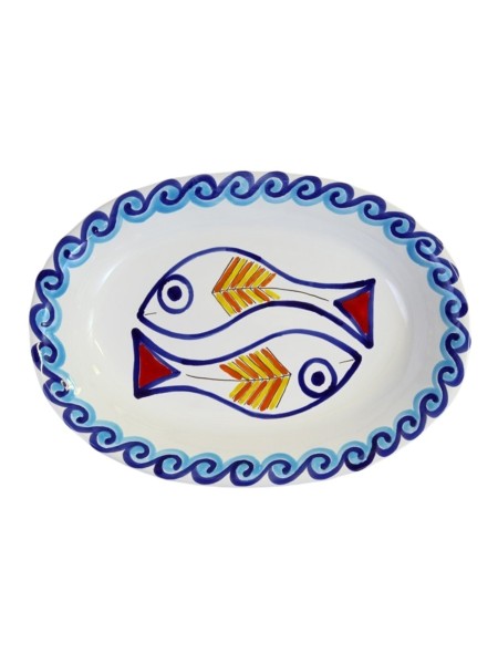 Oval plate Scirocco De Simone sicilian handmade pottery