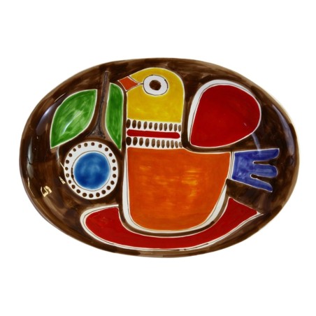 Oval plate Stromboli De Simone sicilian handmade pottery