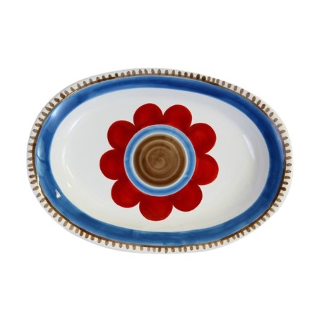 Oval plate Lampedusa De Simone sicilian handmade pottery