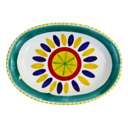 Oval plate Lipari De Simone sicilian handmade pottery