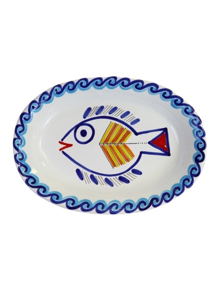 Oval plate Levante De Simone sicilian handmade pottery