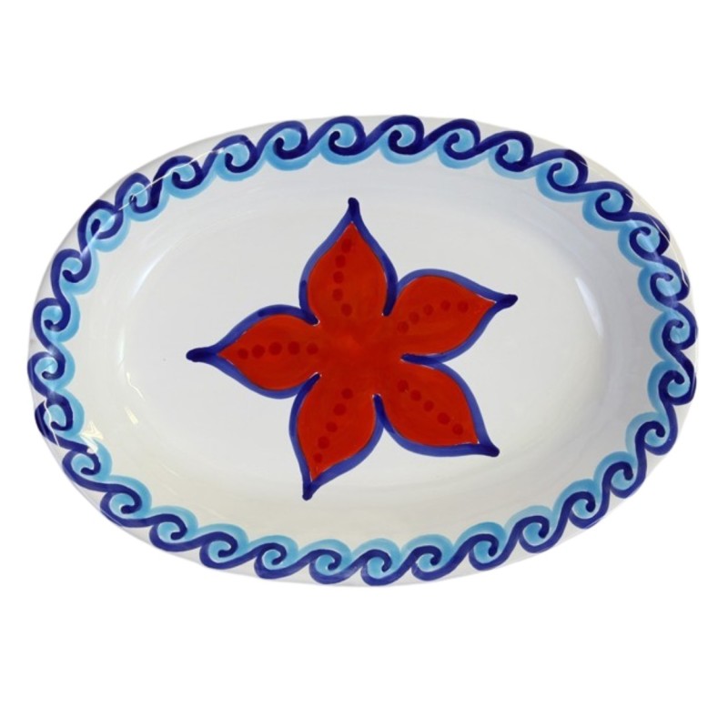Oval plate Maestrale De Simone sicilian handmade pottery