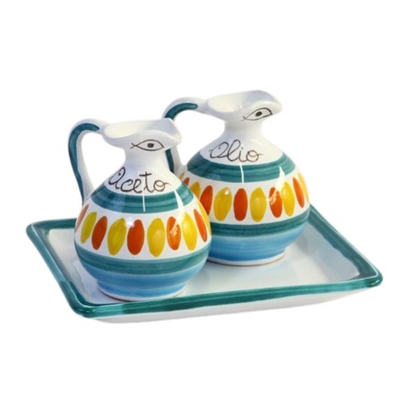 Oil and vinegar set Solunto Ceramiche De Simone
