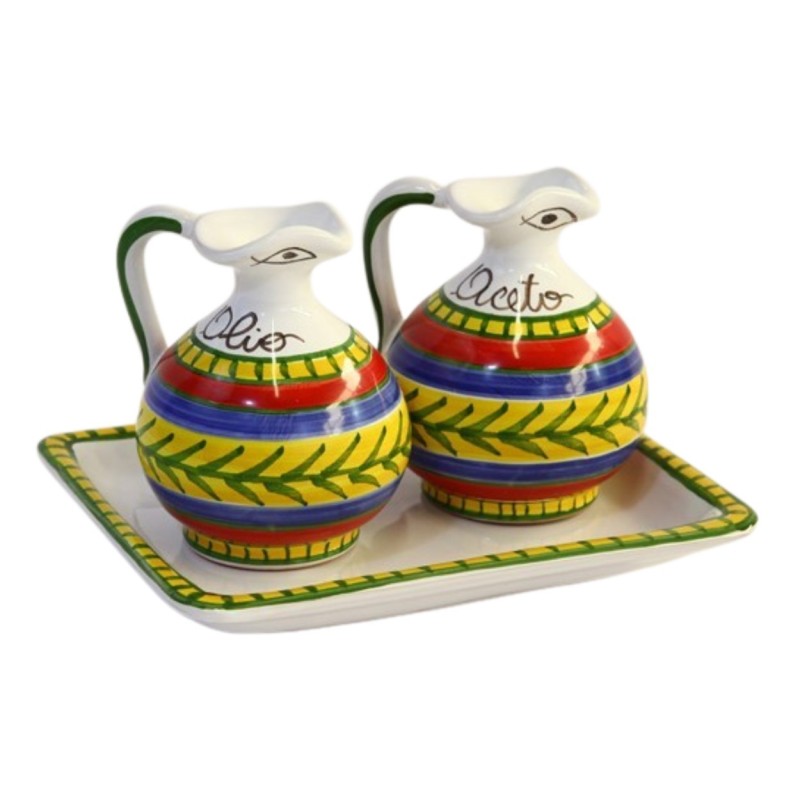 Oil and vinegar set Vulcano Ceramiche De Simone