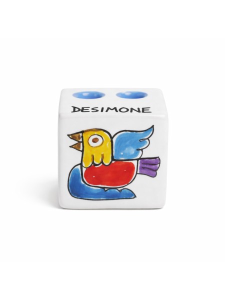 Pencil Holder Cube Bird de simone sicilian handmade pottery