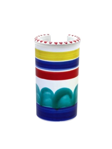 handmade sicilian ceramic Glass Holder Alicudi de simone pottery