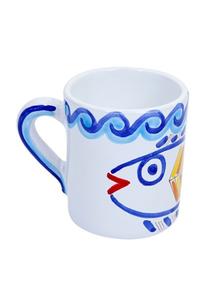 Tazza Mug Ceramiche De Simone decorata a mano Levante