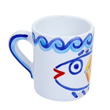 Tazza Mug Ceramiche De Simone decorata a mano Levante