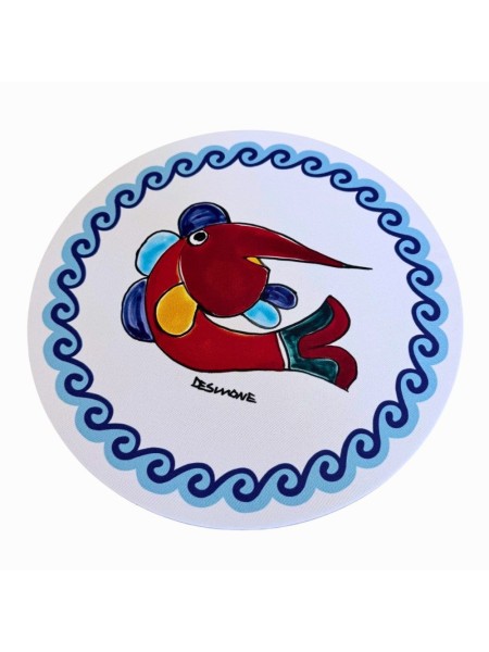 Sottopiatto in tessuto Folk Pesce Spada Ceramiche De Simone
