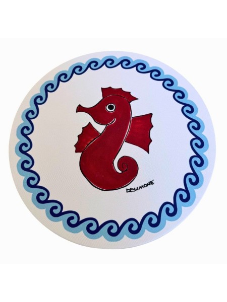 Sottopiatto in tessuto Folk Cavalluccio Marino Ceramiche De Simone