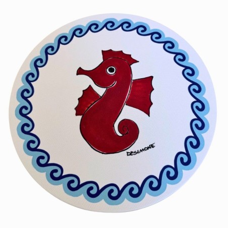 Sottopiatto in tessuto Folk Cavalluccio Marino Ceramiche De Simone