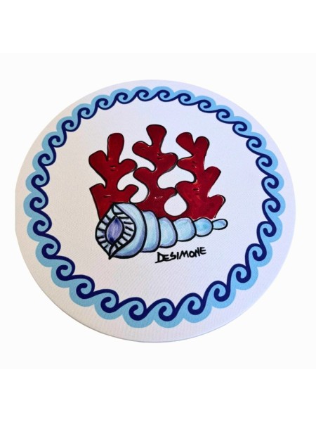 Sottopiatto in tessuto Folk Corallo Ceramiche De Simone