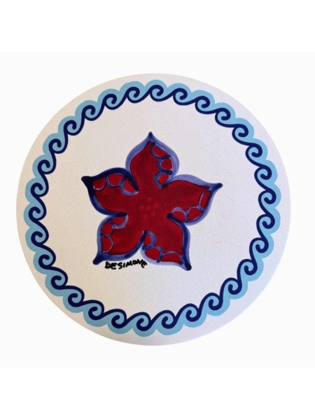 Fabric charger mat Folk Starfish De Simone Pottery