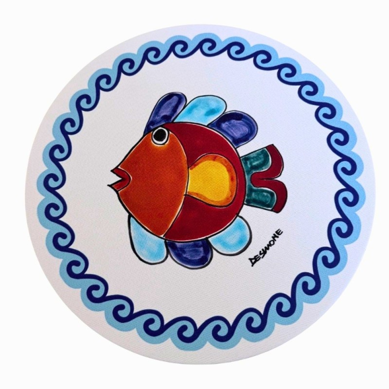 Sottopiatto in tessuto Folk Pesce Ceramiche De Simone