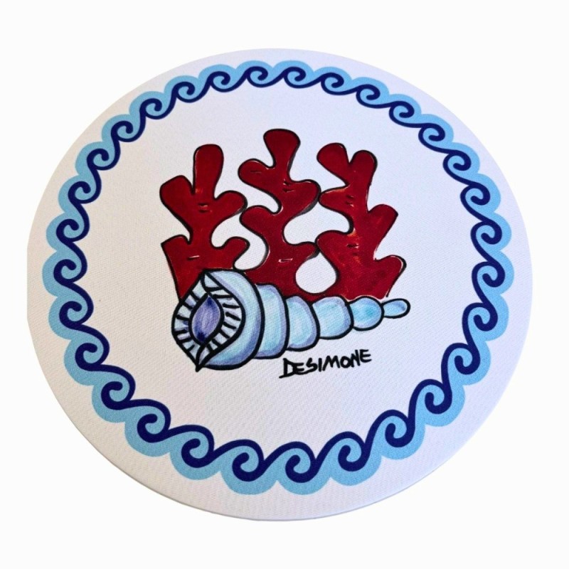 Sottopiatto in tessuto Folk corallo Ceramiche De Simone