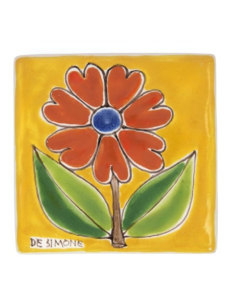 Yellow decorative tile Daisy