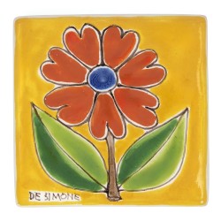 Yellow decorative tile Daisy
