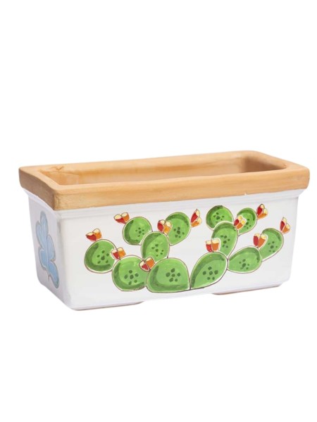 Rectangular planter Folk Pricly Pear