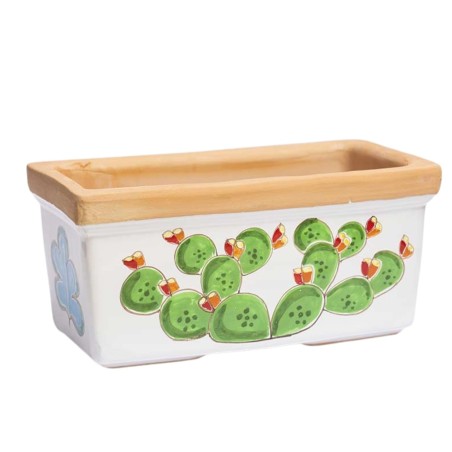 Rectangular planter Folk Pricly Pear