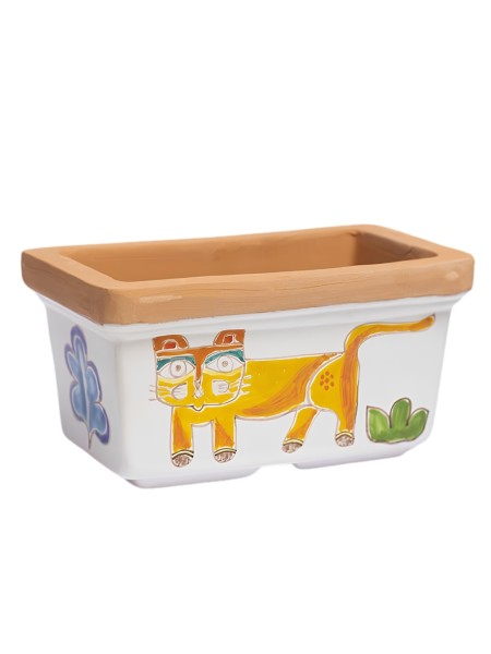 Fioriera rettangolare Folk Gatto