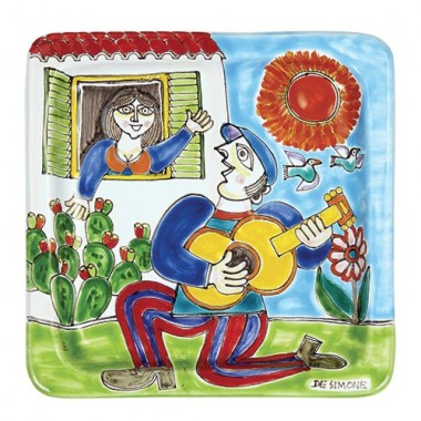Piatto Quadrato Serenata Ceramiche De Simone 20x20 DS 20