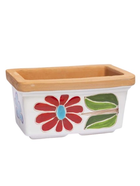 Rectangular planter Folk Daisy