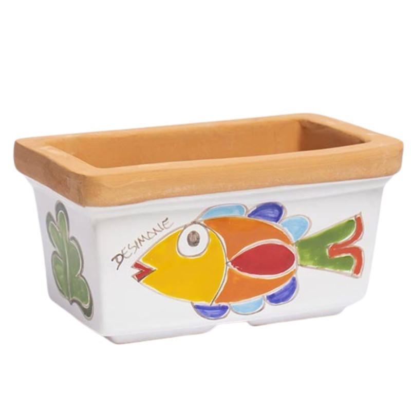 Rectangular planter Folk Fish
