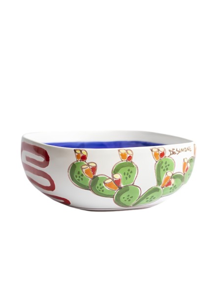 Squared bowl Folk Prickly Pear De simone Pottery