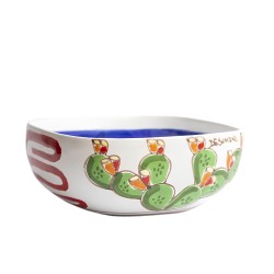 Squared bowl Folk Prickly Pear De simone Pottery