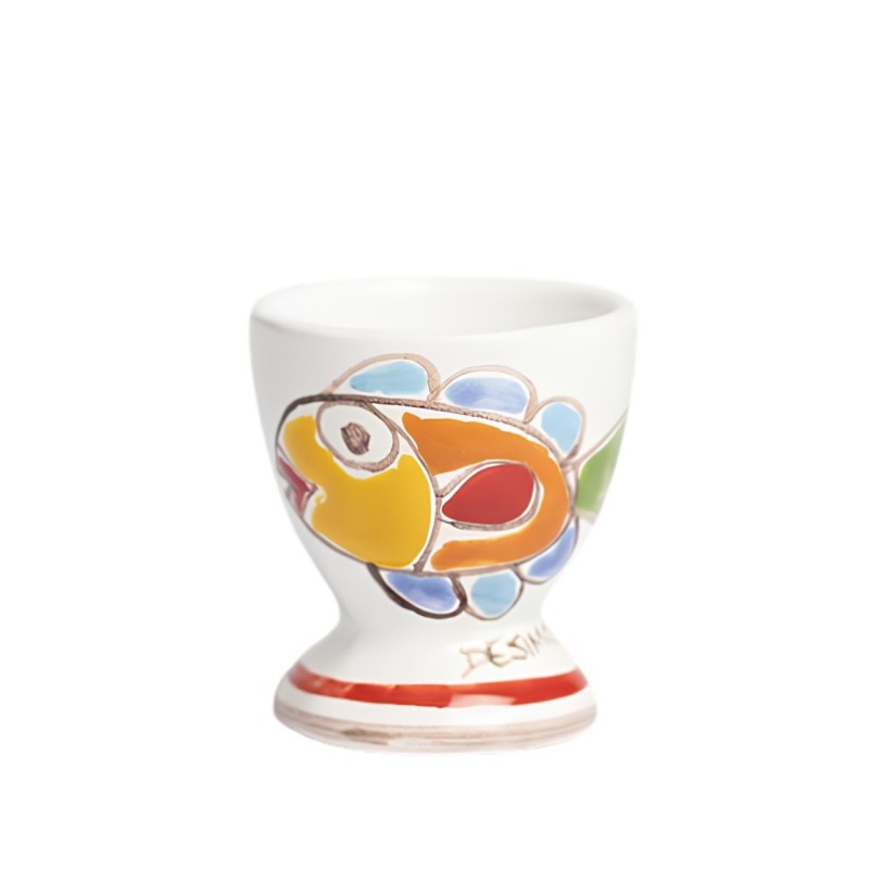 Egg cup Folk Fish De Simone Pottery