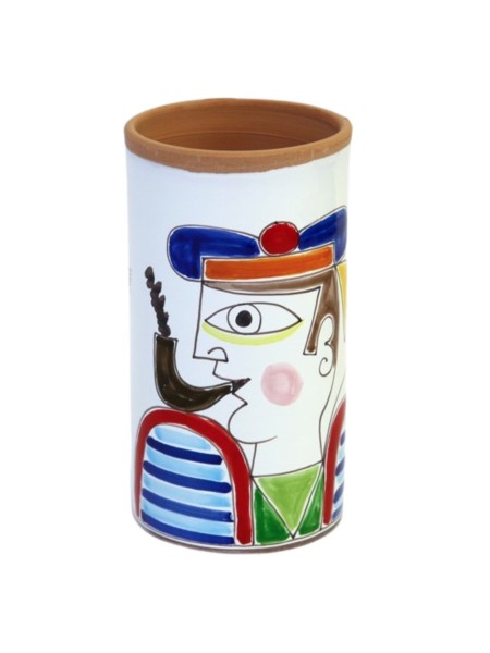 Portabottiglia o utensili ceramica siciliana marinaio Folk PBT684FK-P