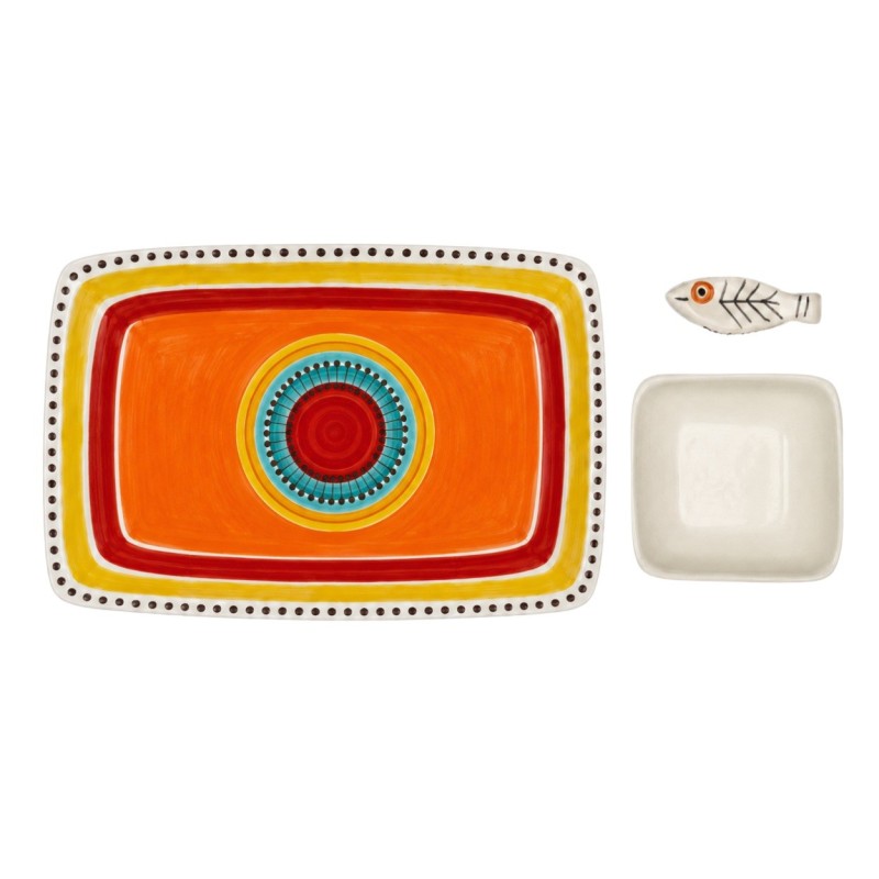 Handmade ceramic sicilian Sushi set Pantelleria De Simone Pottery