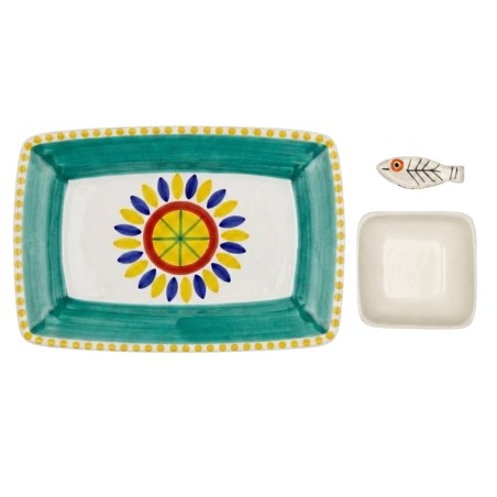 Set sushi ceramica artigianale siciliane Lipari De Simone
