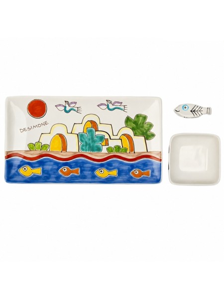 Set sushi ceramica artigianale siciliane Dammusi De Simone
