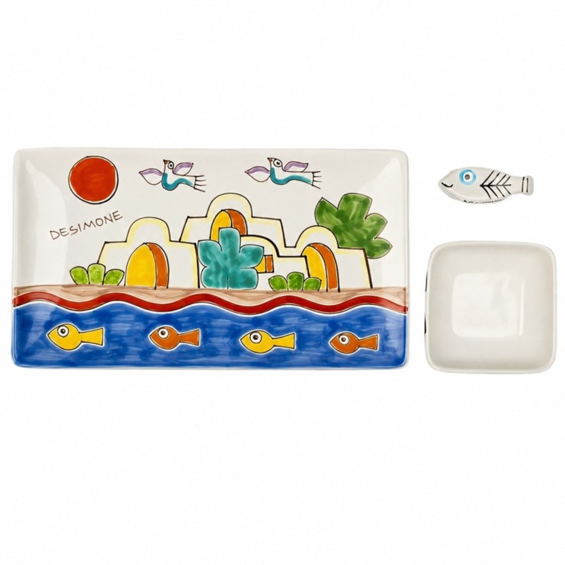 Handmade ceramic sicilian Sushi set Sushi De Simone Pottery