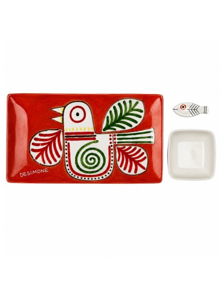 Handmade ceramic sicilian Sushi set Marettimo De Simone Pottery