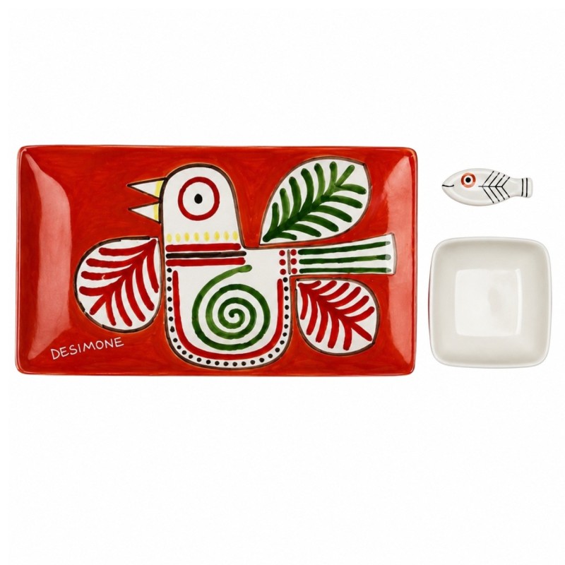 Handmade ceramic sicilian Sushi set Marettimo De Simone Pottery