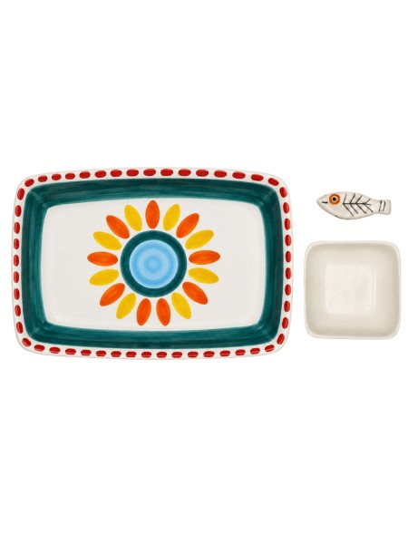Handmade ceramic sicilian Sushi set Solunto De Simone Pottery