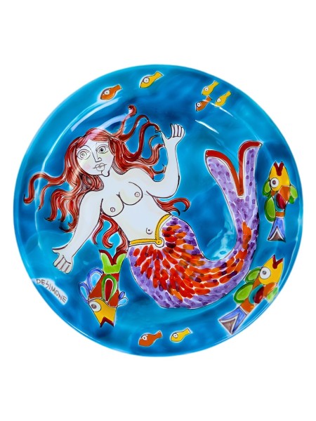 Circular plate DS 25 cm Mermaid PT25DS-03 Ceramiche De Simone