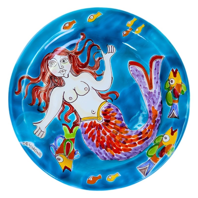 Piatto tondo DS 25 cm Sirena PT25DS-03 Ceramiche De Simone