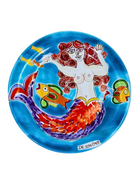 Circular plate DS 18 cm Mermaid DS-22 Ceramiche De Simone