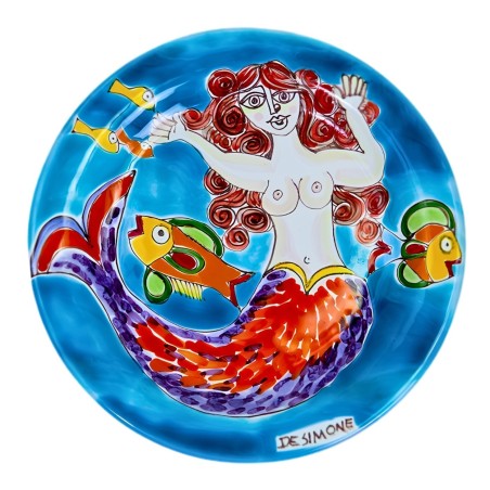 Circular plate DS 18 cm Mermaid DS-22 Ceramiche De Simone