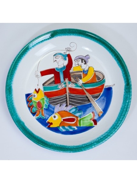 Piatto tondo Folk Pescatori PT35FK-01