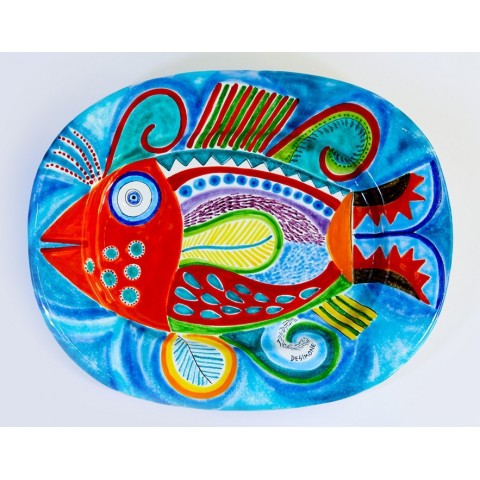 Piatto Ovale Inglese DS OV44INGDS-1 Pesce Ceramiche De Simone