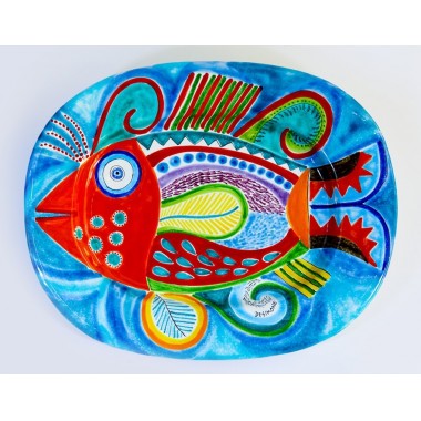Piatto Ovale Inglese DS OV44INGDS-1 Pesce Ceramiche De Simone