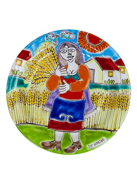 Piatto Tondo DS ceramiche de simone raccolta del grano 18 cm PT18DS-06