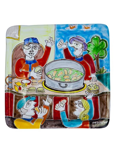 Squared Plate 24x24 DS 26 Bread and Panelle