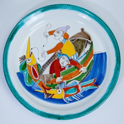 Piatto Tondo Folk Pesca del Pesce Spada PT45FK2
